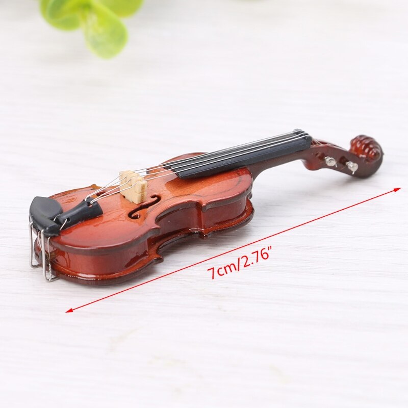 7Cm Mini Viool Miniatuur Muziekinstrument Houten M Grandado