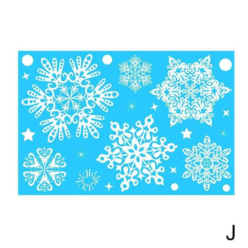 Merry Christmas Window Wall Sticker Santa Claus Deer Glass Window Xmas Static Sticker 2022 Year Decals Home Decoration: J