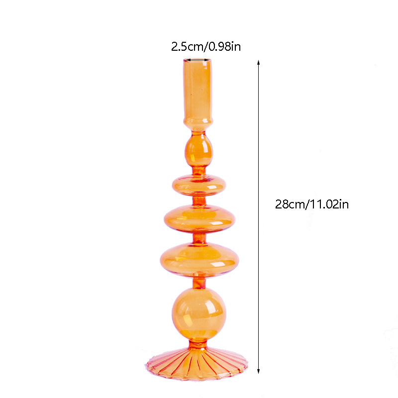 Portavelas de vidrio para sala de estar, candelabro romántico para el hogar, decoración de boda, cumpleaños, cena, de Navidad, Acc: Borgoña