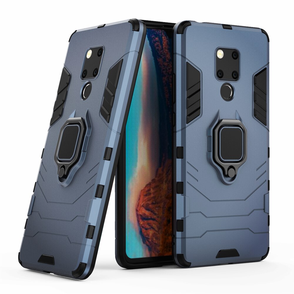 Capa de silicone com suporte de anel para huawei mate 20x, capa protetora de celular à prova de choque