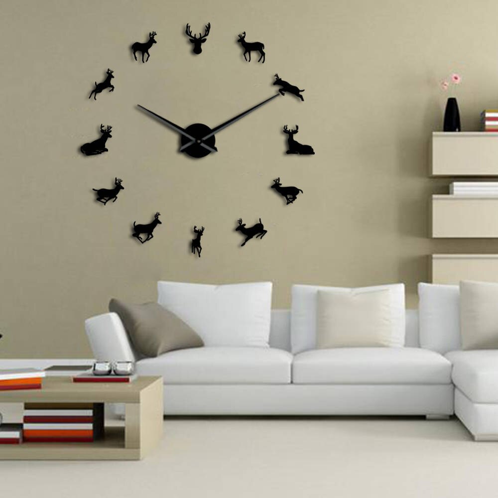 HORLOGE - PENDULE,A-415--Horloge murale 3D en bois pour décoration de