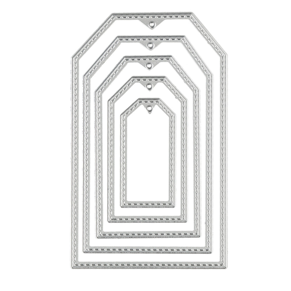 5 Pcs Tag Frames Metalen Stansmessen Stencils Voor Diy Scrapbooking Embossing Papier Wedding Kaarten Die Cuts Fotoalbum Maken craft