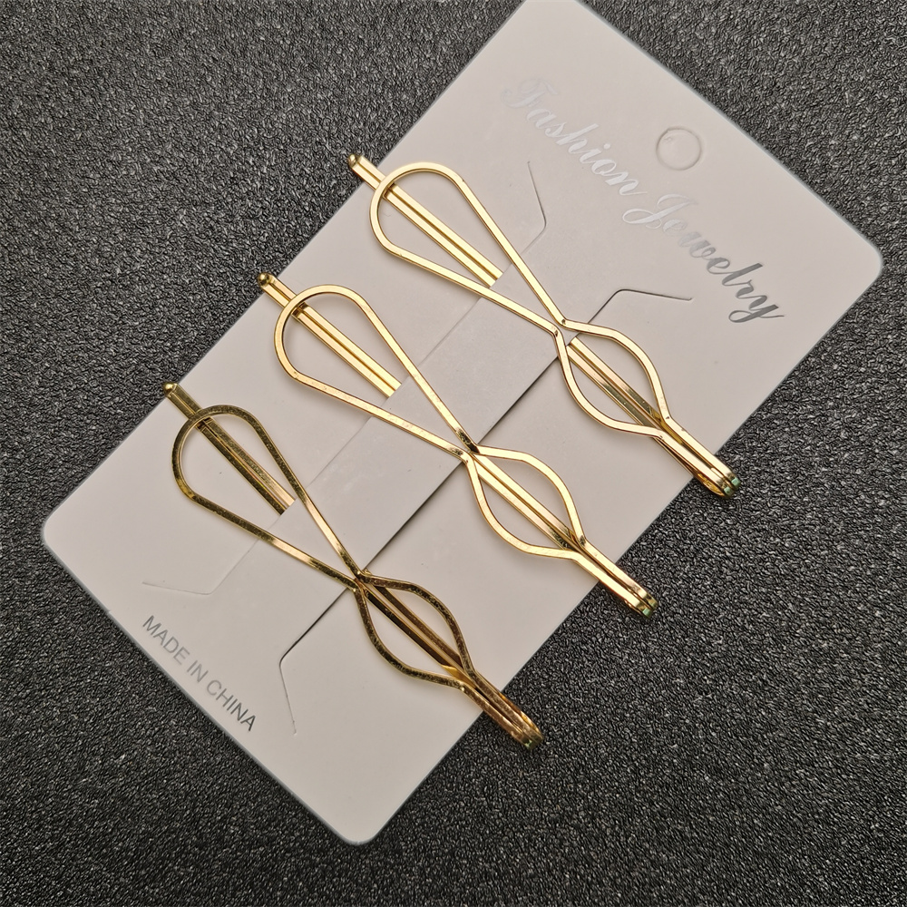 Horquillas geométricas simples para mujer, pasadores, tocados, Clips BB para niñas, tocado, pasadores, accesorios de peinado coreano,: Oro