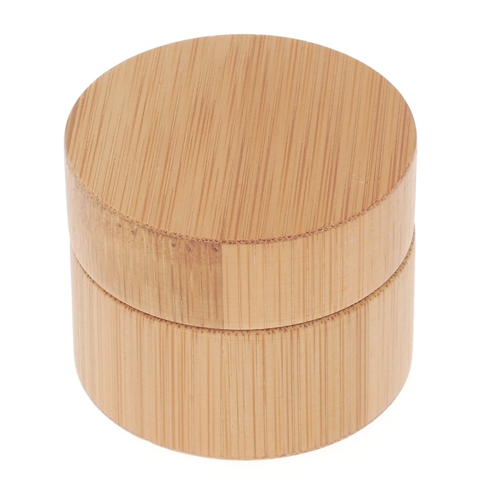 Natural Bamboo Refillable Bottle Cosmetics Jar Box Makeup Cream Storage Pot Container Portable Round Bottle