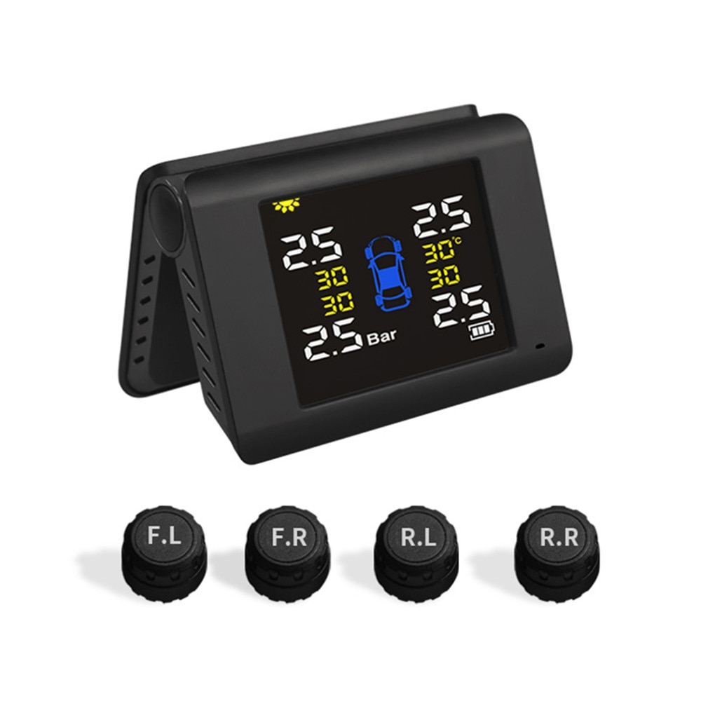 Folding Wireless Tire Pressure Monitoring Alarm System TPMS for Hyundai For KIA Universal Digital Solar-Powered Car TPMS