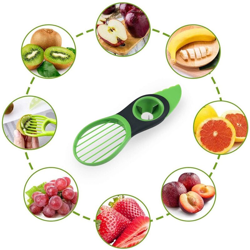 3 In 1 Avocado Slicer Peeler Multifunctionele Avocado Cutter Tool Fruit Peeler Cutter Geschikt Voor Fruit Salade In Huis Keuken