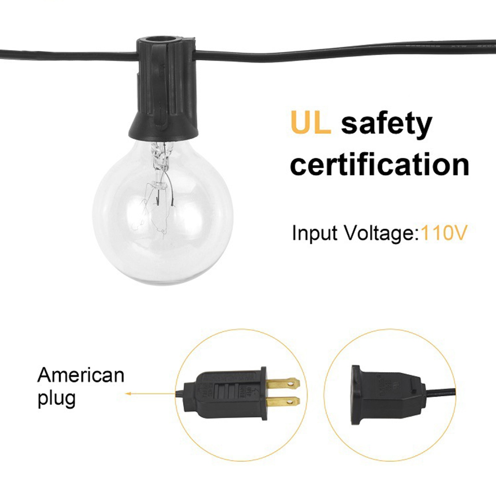 25 kupfer draht PVC außen vorhang dekoration lampe 2700 leucht G40 Amerikanischen Standard 25 lampen wolfram Filament lampe Schnur