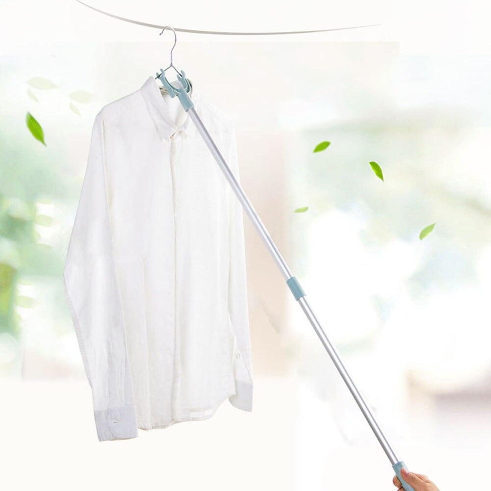 Aluminum Clothes Fork Balcony Fork Pole The Hangers For Clothes Retractable Adjustable Clothes Airing Fork Support Clothes Rack