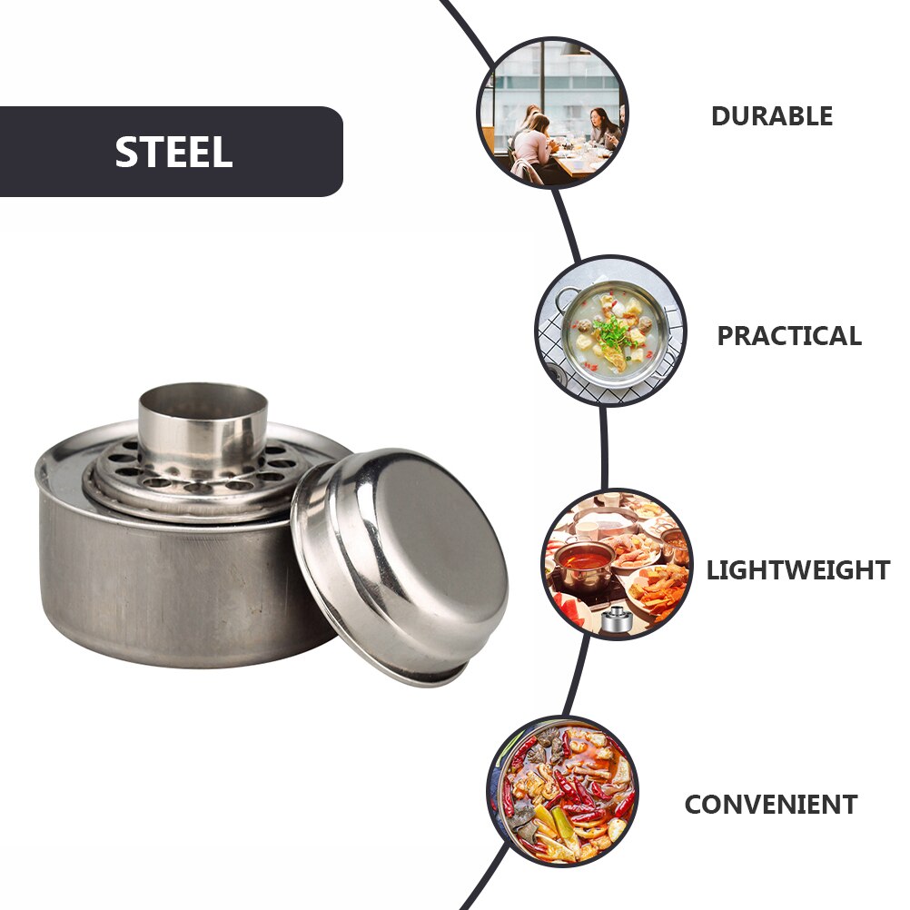 1 Set Fuel Holder Stainless Steel Fuel Box Alcohol Burner Alcohol Stove Wick Stove Wick Fuel Canister For Single Stove