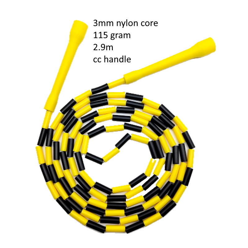 NEVERTOOLATE ELEVATE ROPE RUSH ATHLETICS BEADED JUMP SKIPPING ROPE RAINBOW HARD BEADS 2,9 METER EINSTELL: Licht Gelb