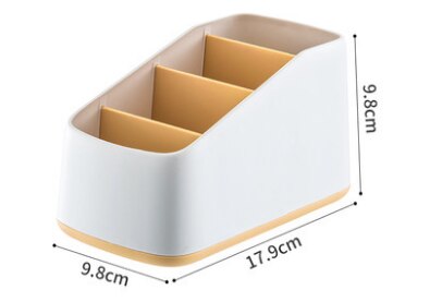 Duurzaam Plastic Pen Papier Bureau Houder Cosmetische Case Container Afstandsbediening Houders Home Kantoorbenodigdheden Opslag: Small Yellow