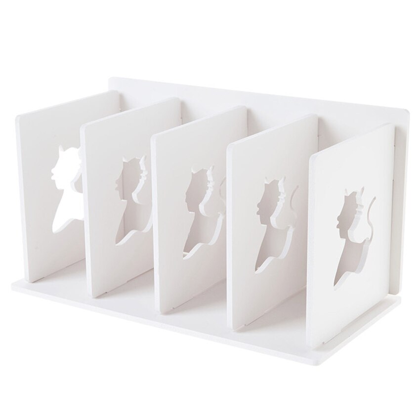 DIY Assembly Storage Rack White Wood Plastic Board Book Organizer Bookshelf Waterproof 5 Layer Storage Holder for Desk, Office