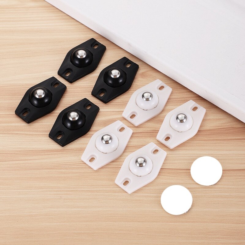 Self Adhesive Wheels for Storage Boxes 360 Degree Rotation Stainless Steel Pulley Ball Casters