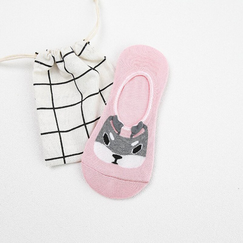 Cute Doggy Antiskid Socks Super addorableWomen Cute Doggy Antiskid Socks Super Addorable Shallow Mouth Invisible Socks Invisible: 02