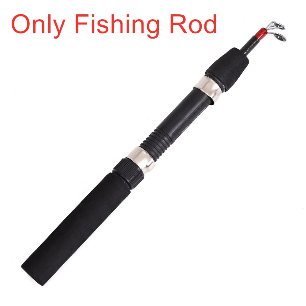 Cañas de pescar en hielo para el invierno, cañas de pescar en hielo, carretes de pesca a elegir, Combo de caña, señuelos de polo, aparejos, caña de fundición giratoria: Black