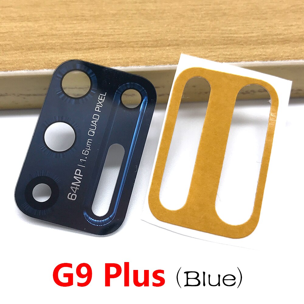 2 Pcs/Lot ,For Motorola Moto G9 Plus X4 G8 Play G6 G5 G5s G8 Plus Z2 Force Play G7 Power Back Rear Camera Glass Lens + Adhesive: G9 Plus Blue