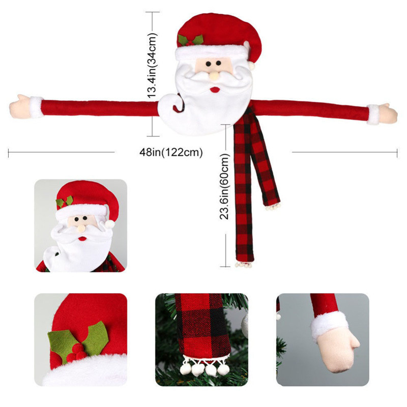 Sneeuwpop hoofd kerstboom topper decoratie hert kerstman kerstfeest feestelijk hangend ornament