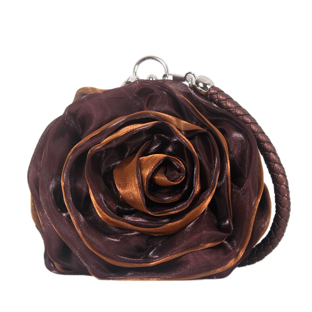 Purple Pink Red Ivory Gold Lovely Flower Rose Evening Bag Woman Clutch Coin Purse Bridal Wedding Bags Party Mini Bag: 15