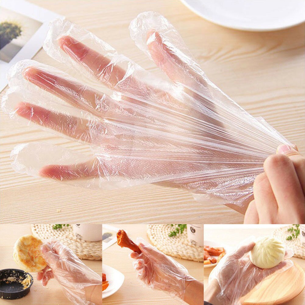 Clear Plastic Disposable Gloves Restaurant Home Service Catering Hygiene Supplies NDS