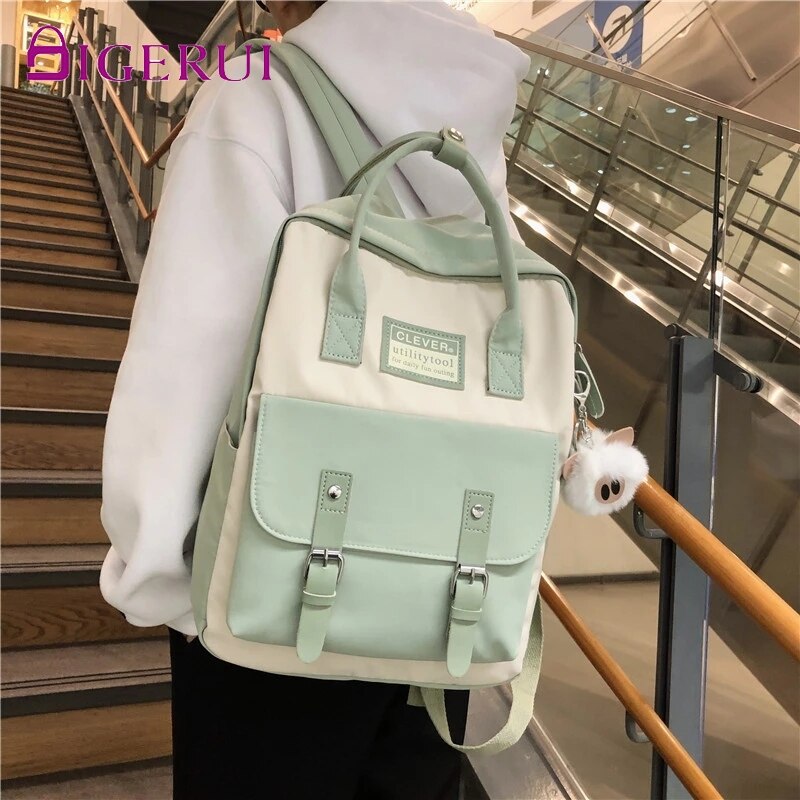 DIGERUI – sac à dos en Nylon pour femmes, couleur bonbon, sacs d'école imperméables pour adolescentes, sac à dos en Patchwork, Mochila