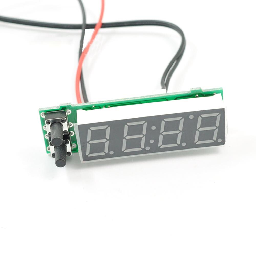 DC 12V Multifunction High-precision Clock Inside and Outside Car Temperature Battery Voltage Monitor Panel Meter