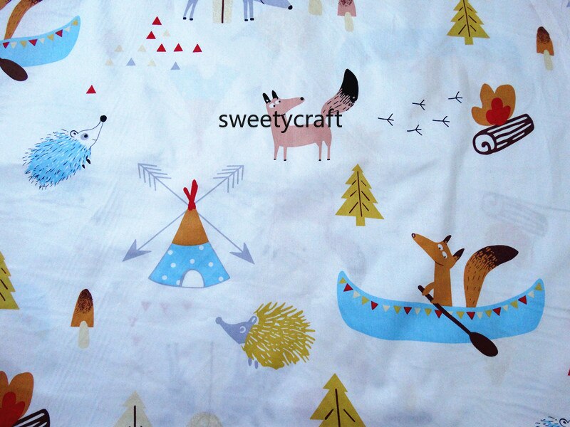 160 x 50cm kettu vene painettu puuvillakangas tee se itse kudostilkku telas ompelu vauvan mekko lelu vuodevaatteet peitto tecido kangas tilda: 50 x 160cm / Puuvillakangas 2