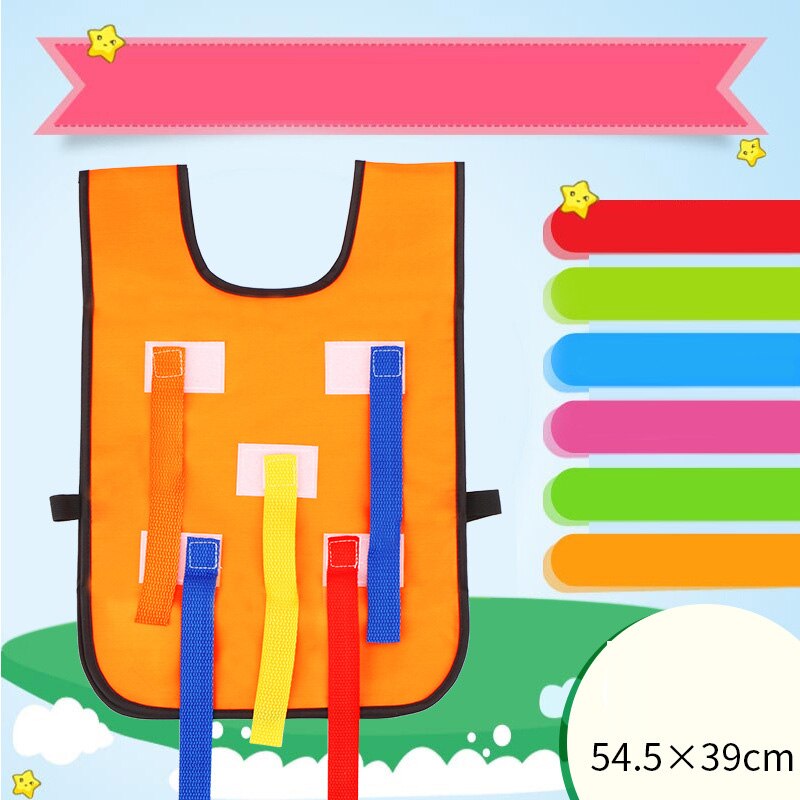 Children's Toys Outdoor Sports Game Vest Kindergarten Grab Tail Children Training Equipment Group Tail Pulling Game: adult orange vest