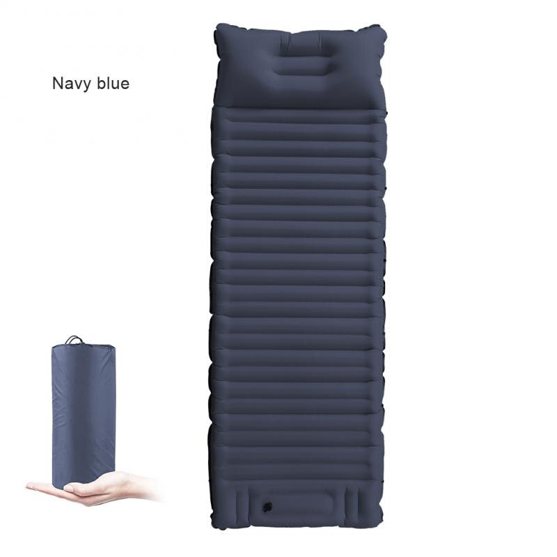 Inflatable Camping Mat Outdoor Camping Beach Inflatable Bed Office Lunch Break Portable Thickened Widened Durable 캠핑: Dark Blue