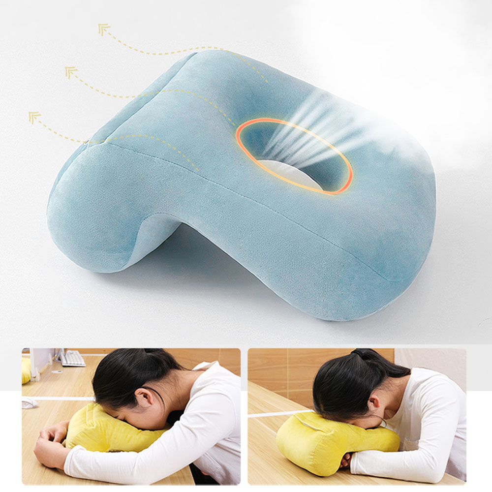 Memory Foam Pillow Desk Nap Pillow With Hollow Ideal For Face Down Sleeper Back Support Removable Washable Cover 20