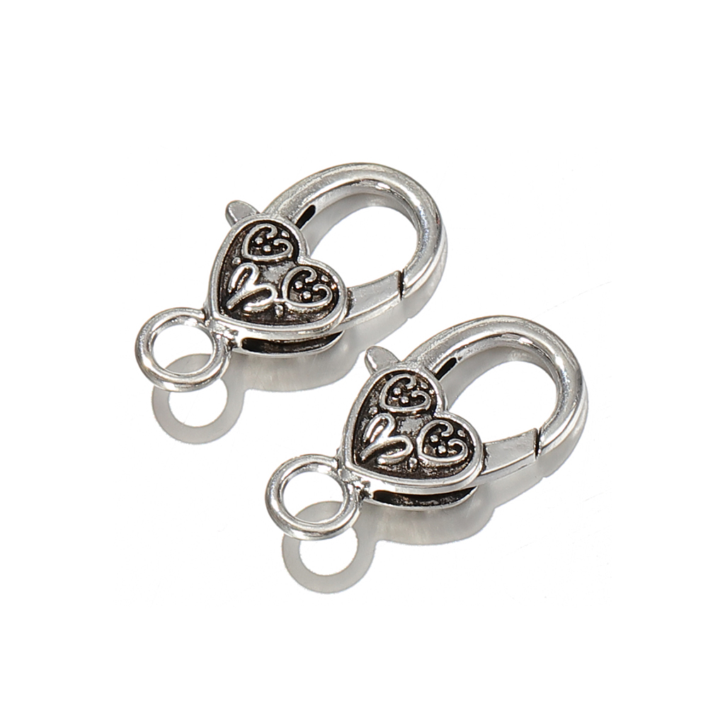 Chiusure a moschettone a forma di cuore da 10 pezzi per la creazione di gioielli fai da te: Viola