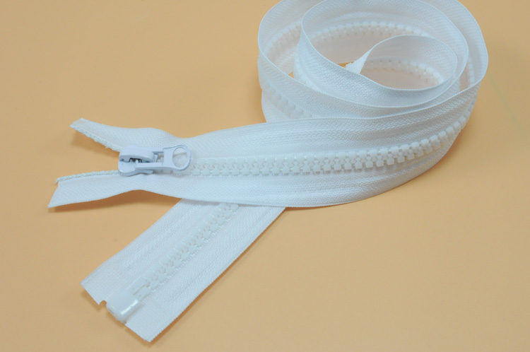 Meetee 8# Black White Resin Zipper Eco-friendly Open-end Zippers for Jackets Coat Sleeping Bag Tent Zips DIY Sewing Accessories: SingleWhite / 90cm-2Pcs