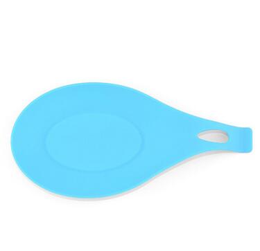 Silicone Insulation Spoon Rest Heat Resistant Placemat Drink Glass Coaster Tray Spoon Pad Eat Mat Pot Holder Kitchen Accessories: Blue