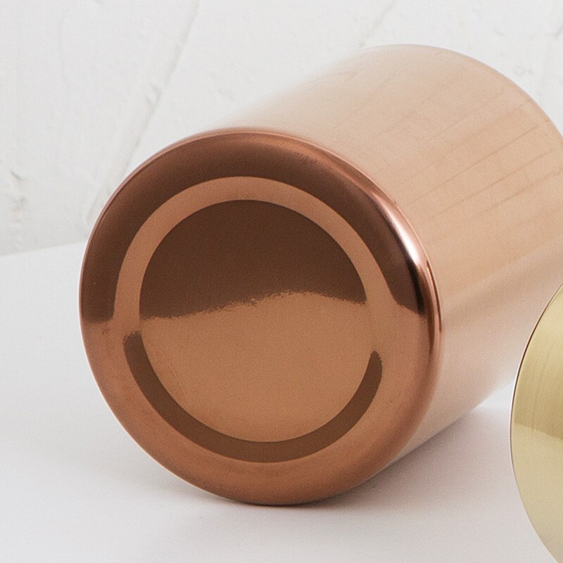 Vase rond en acier inoxydable porte-stylo, conteneur de brosse à cosmétiques, décoration de bureau pour la maison, l'école et le bureau