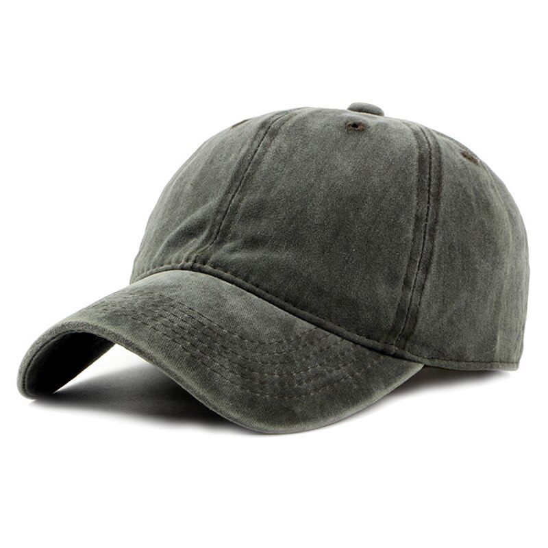 Recién Unisex gorra Vintage gorra de béisbol lavada algodón ajustable papá-sombrero: army green