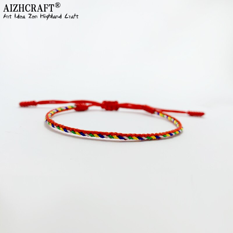 Aizhcraft 6 Kleuren Boeddhistische Liefde Lucky Charm Tibetaanse Armbanden & Armbanden Voor Vrouwen Mannen Handgemaakte Sieraden Shambhala Himalaya: Red 1