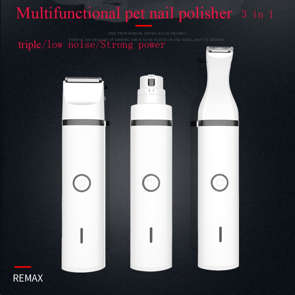 Wiederaufladbare Baorun 3 in 1 Hundesalon Maschine Katze Hund Haar Trimmer USB Haustiere Schermaschinen Nagel Schleifen Mit Haar Trimmer