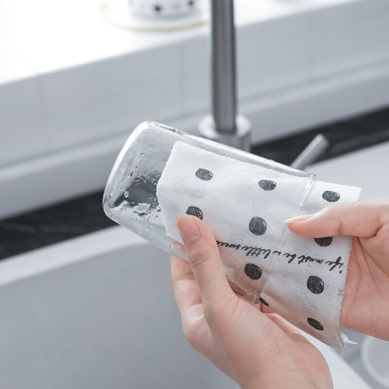 50 Uds./rollo de servilletas desechables de textil no tejido para paño de cocina, servilletas de papel para mesa