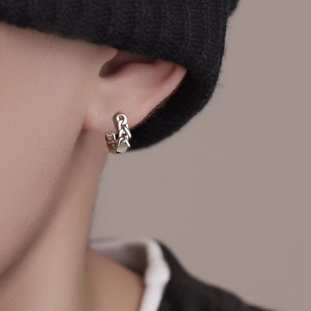 Newest Personality Cool Boys Hoop Earrings Korean Style Simple Trend Chain Earrings Ear Buckles Party Punk Jewelry