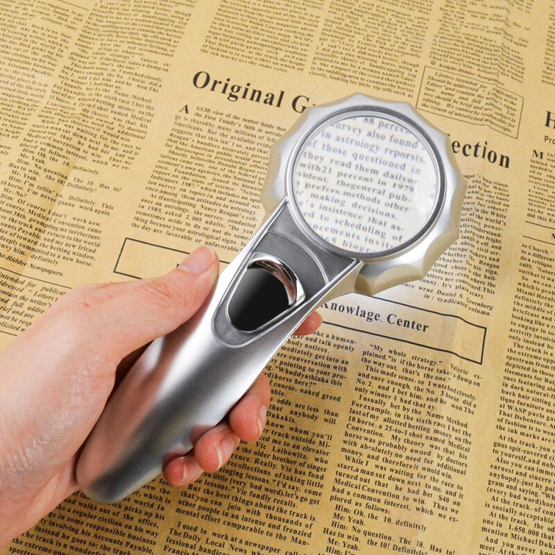 Magnifying Glass with Led Lights High Magnification Jewelry Magnifier Handheld 7 Times LED Light Optical Old Reading