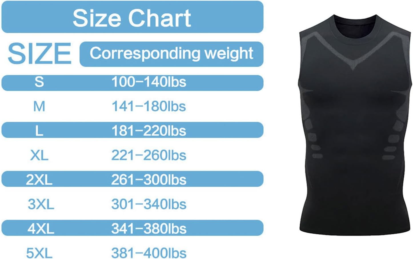 Sommerfitness kompressionstrøje til mænd, shapewear med ærmer, terapivest, herre, issilke kompressionstanktops, bodyshapewear