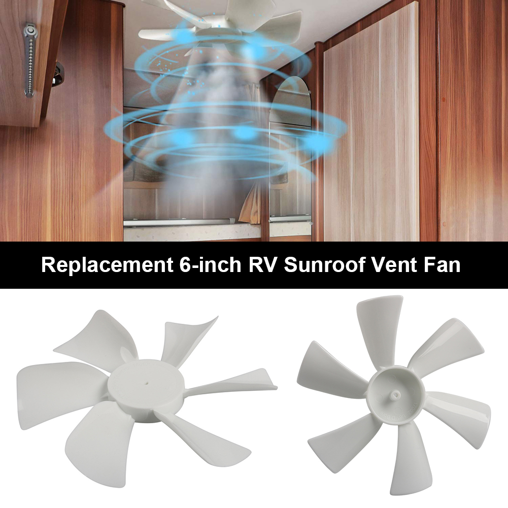 RV Bathroom Vent Fan Replacement Fan Blade Replacement Vent Fan Blades 6 Blades for Elixir Ventline 12 Volt Motor Roof Vent