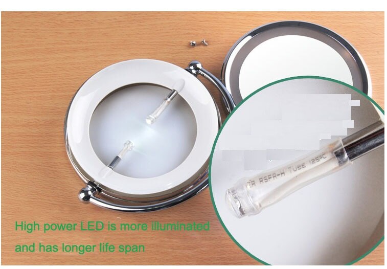 6'' bathroom LED mirror desk makeup illuminator for cosmetic and shaving magnifying function bathroom accessories