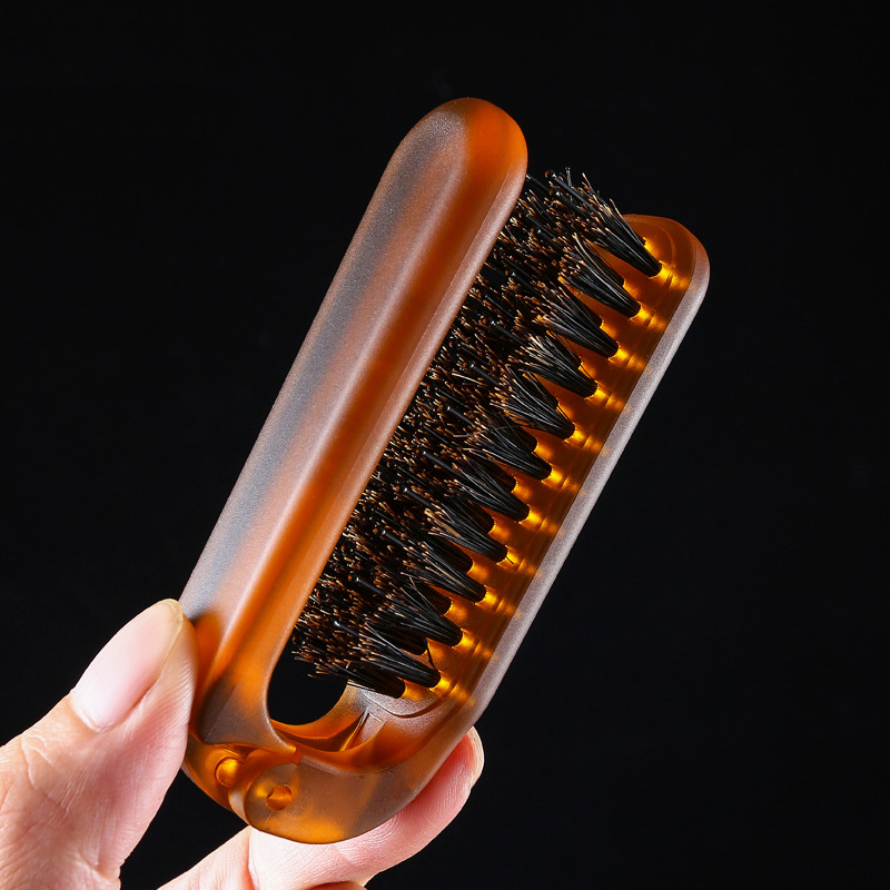 Peine de pelo plegable, cepillo de pelo portátil con cerdas de jabalí, masajeador de cabeza, peines de viaje, Accesorios para peinados