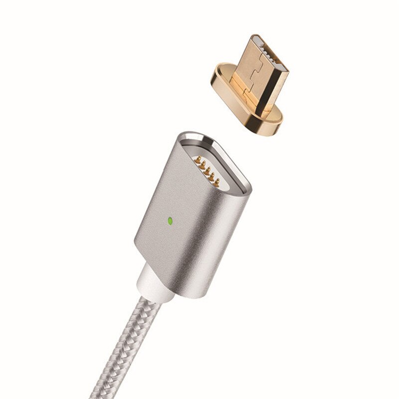 Usb-kabel micro usb magnetische kabel usb naar micro mannelijk naar mannelijk snel opladen data synchronisatie oplader nylon geweven kabel adapter 1m