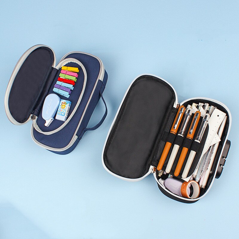 Trousse à crayons grande capacité pour garçons, étui à crayons de grande capacité, porte-stylo de basket-ball, boîte de papeterie, serrure à code, sac de rangement pour l&#39;école, le bureau et la maison