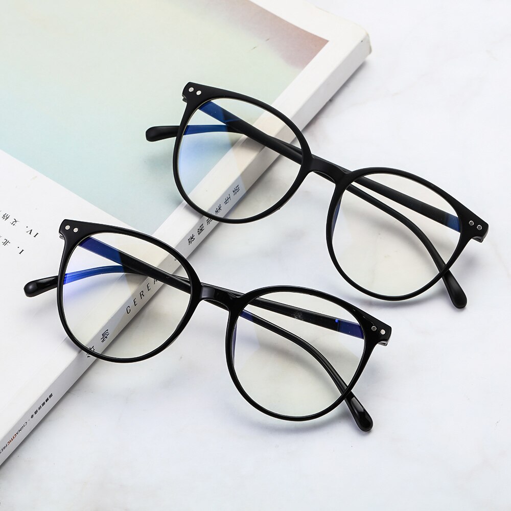 Qutzzmnd Transparent Frame Anti Radiation Oversized Glasses Anti Blue Light Glasses Office Computer Goggles