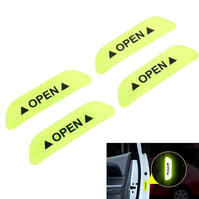 1Pcs/4Pcs Reflective Safety Warning Strip Tape Car Door Bumper Reflector Stickers Decal