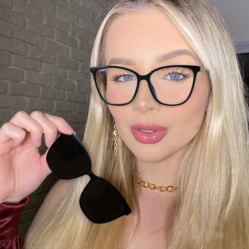 Gafas de sol polarizadas para mujer, montura con Clip magnético, graduadas para miopía, nuevas