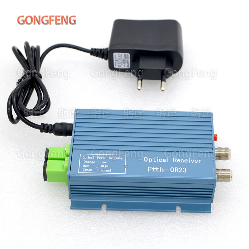 Receptor óptico FTTH CATV, convertidor WDM de fibra óptica de alto nivel, conector dúplex SC APC, Mini modo con 2 salidas RF pulgadas,