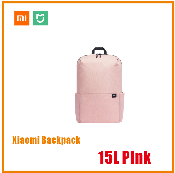 Xiaomi Colorful Mini Backpack Bag 8 Colors Level 4 Water Repellent 10L Capacity 165g Weight YKK Zip Outdoor Smart Life: 15L Pink